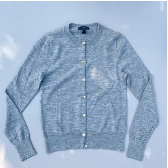 J.Crew 100% Merino Wool gray cardigan Small - Picture 4 of 6
